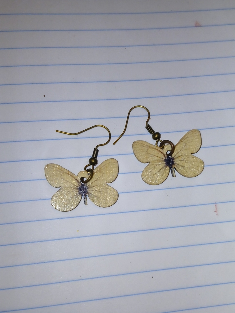 Wooden Monochrome Butterfly Earrings
